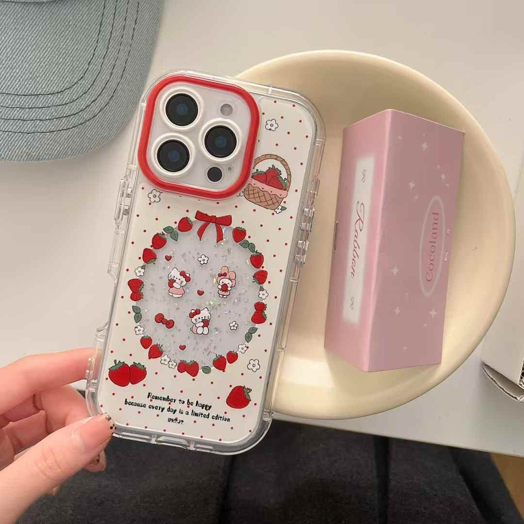 Kitty Eating Strawberry Silicon iPhone Case – Kalakaar Indiaa