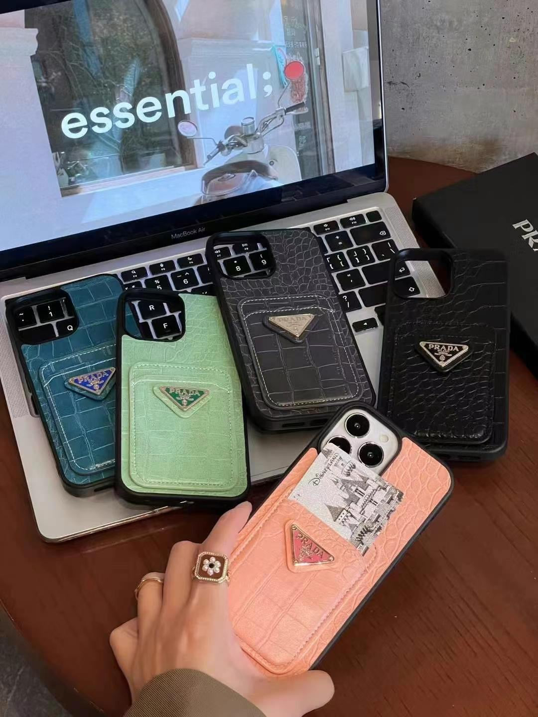 Prada Card Holder Dhgate Luxury Branded Leather Card Holder Case For IPhone – Kalakaar Indiaa