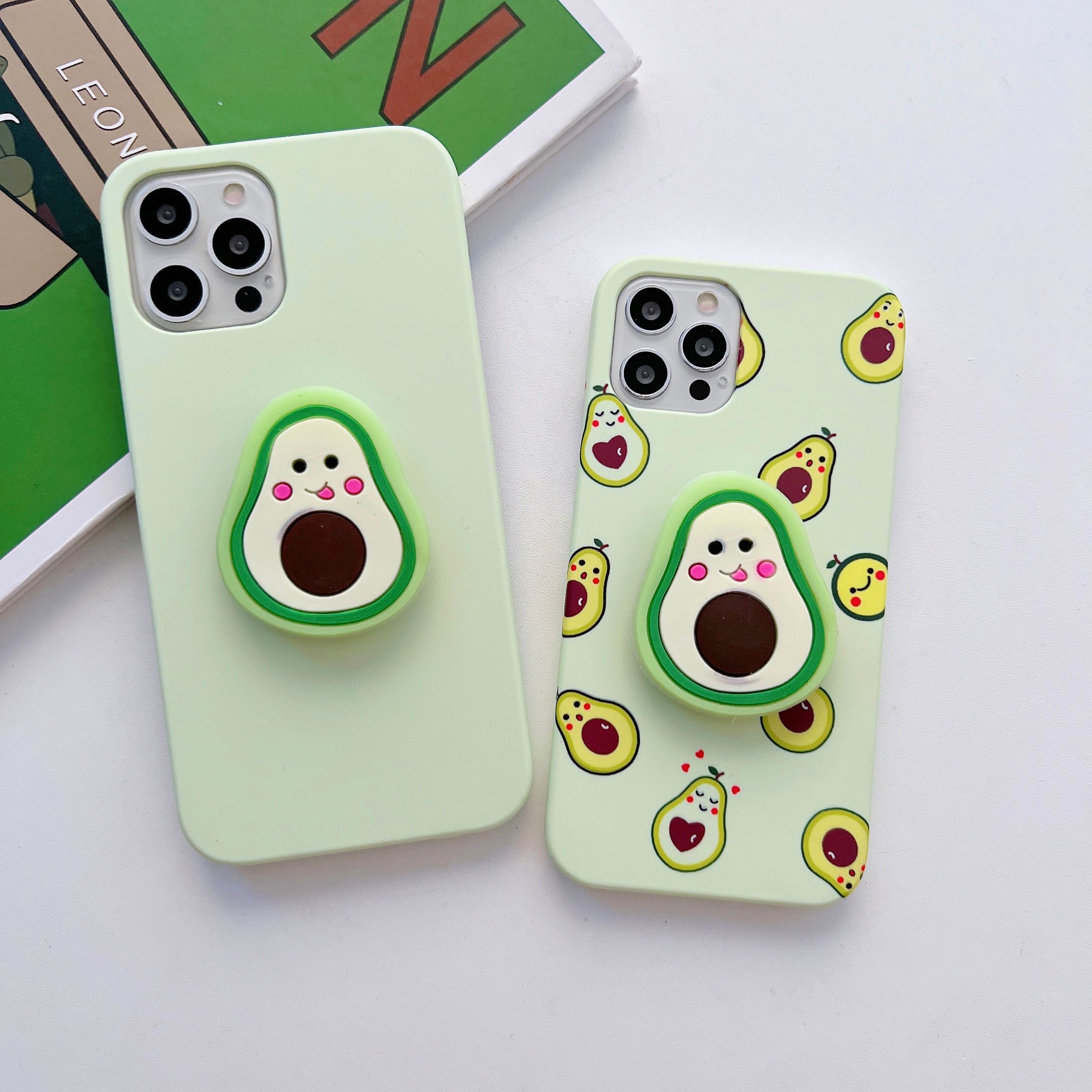 Cute Avocado Pattern Slim Case Cover With Holder