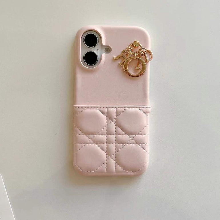 Pink Dior Iphone Case Luxury Branded Leather Wallet IPhone Case