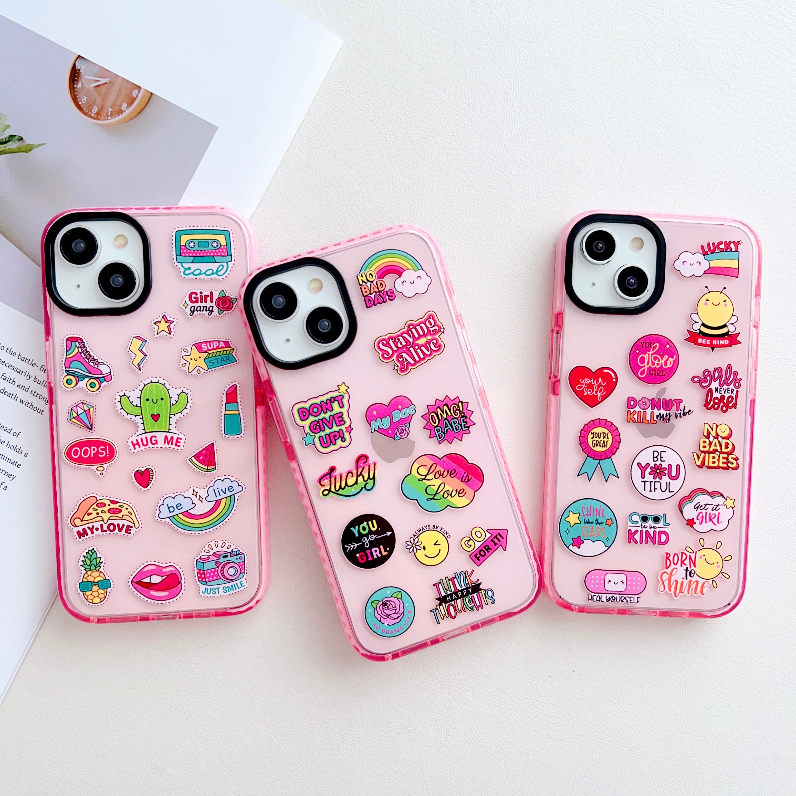 Cute Stikcers Designer Impact Proof Silicon Phone Case for iPhone ...