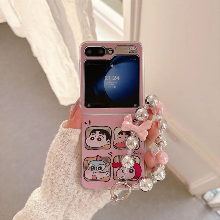Cute Cartoon Mirror Case For Samsung Galaxy Flip With Charm – Kalakaar Indiaa Cute Cartoon Mirror Case For Samsung Galaxy Flip With Charm – Kalakaar Indiaa