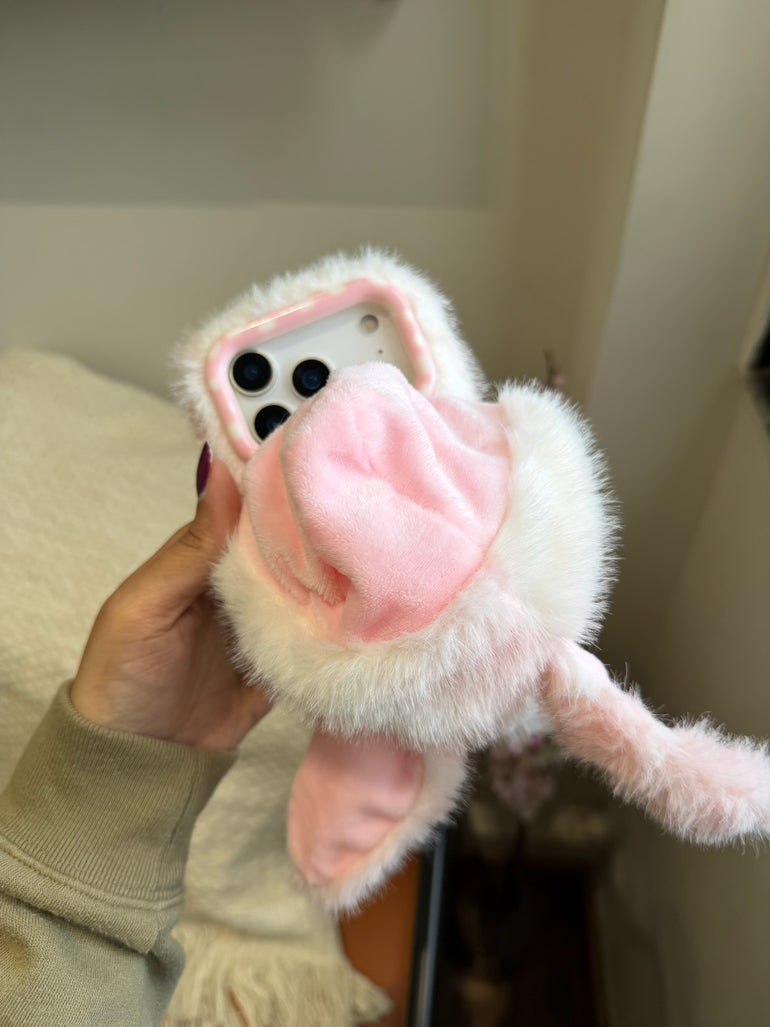 Luxury Plush Bunny Ear iPhone Case – Ultra Soft Fur Designer Cover - Kalakaar Indiaa