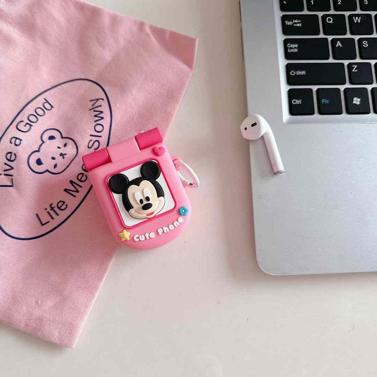 Cute Cartoon Mirror Flip Style Airpod Case – Kalakaar Indiaa
