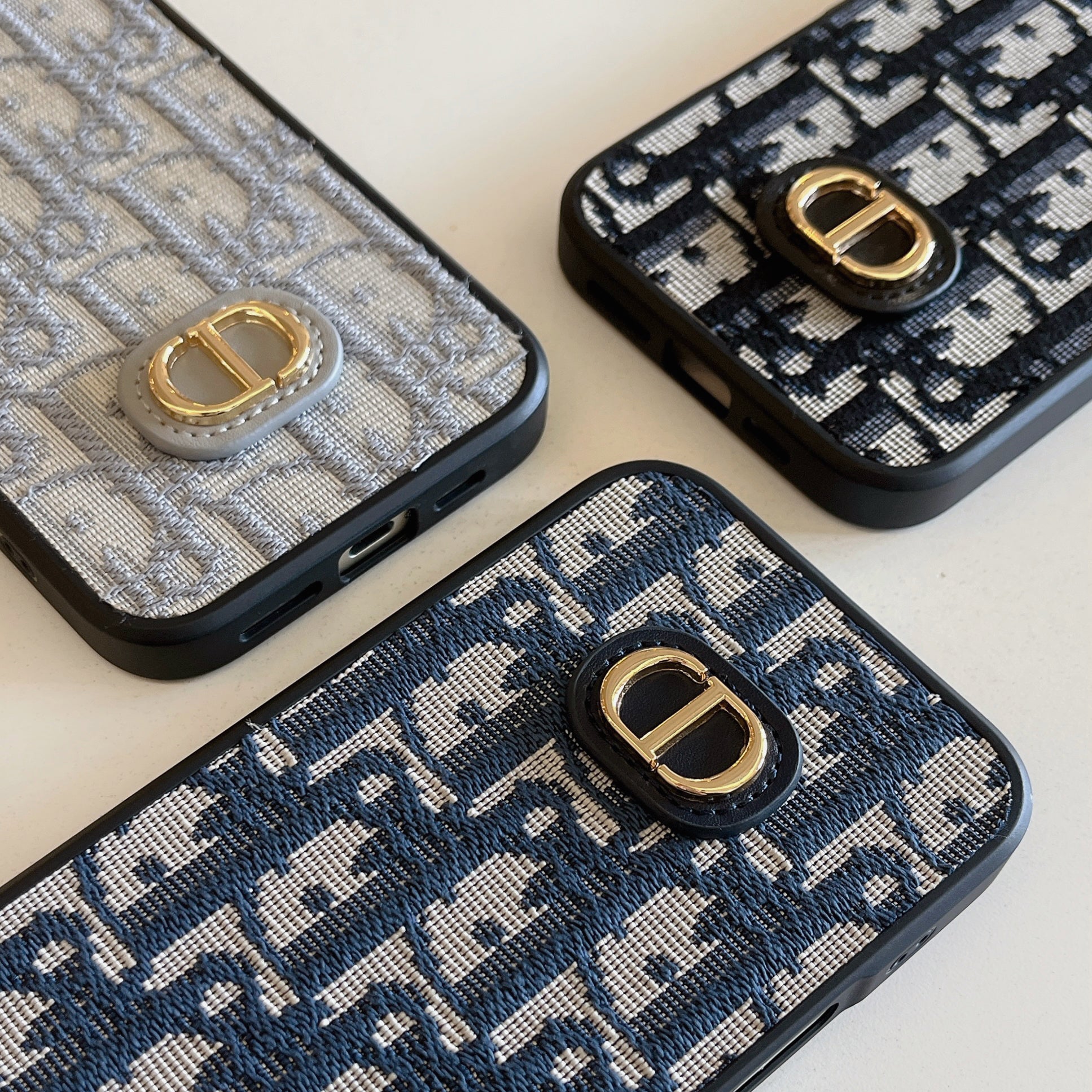 Premium Fabric Luxury Branded iPhone Case – Designer Texture with