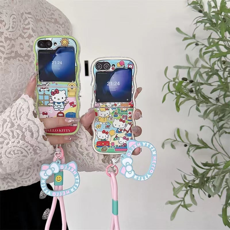 Kitty Wawy Designer Case For Samsung Galaxy Z Flip With Rope Holder ...