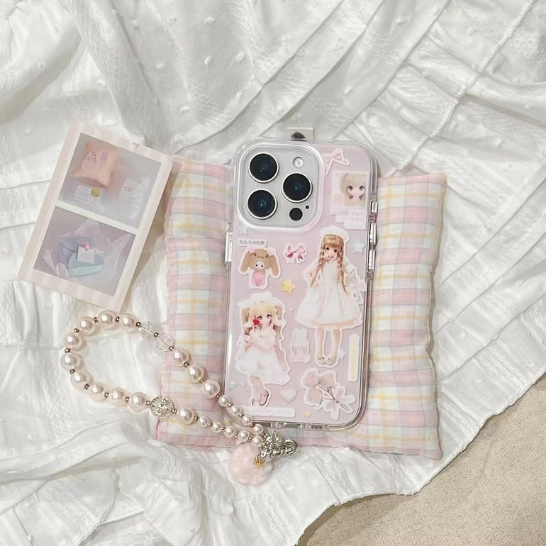 Barbie Doll Silicon Case For iPhone With Pom Pom Beaded Charm