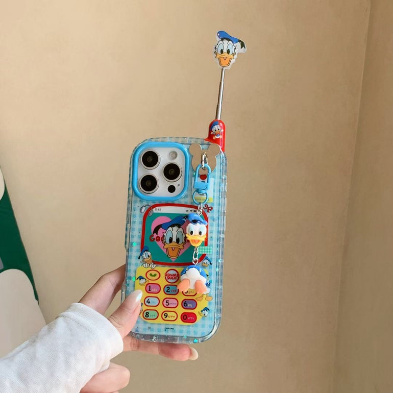 Cartoon Duck iPhone Cover With Charm & Antenna - Kalakaar Indiaa