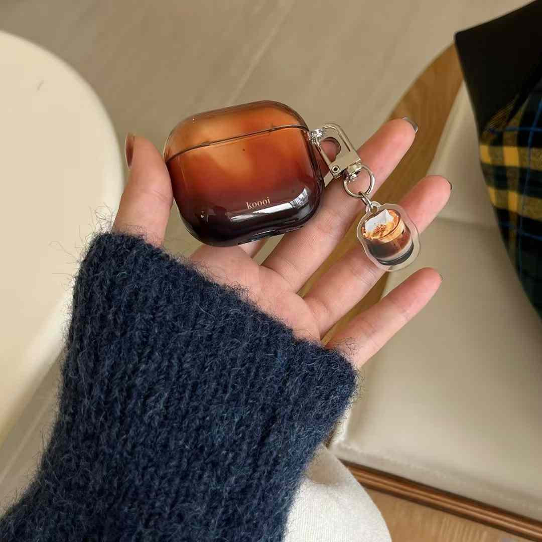 Espresso Gradient Silicon Airpod Case With String And Charm – Kalakaar ...