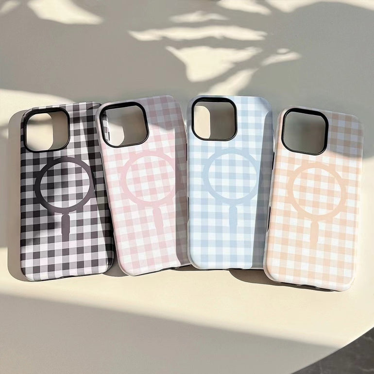 Gingham Check Soft Case – For iPhone iPhone 16 / Yellow Gingham Check Soft Case – For iPhone iPhone 16 / Yellow