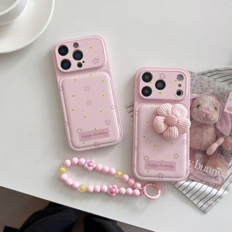 Cute Floral Pink iPhone Case – Soft Textured Protective Cover - Kalakaar Indiaa