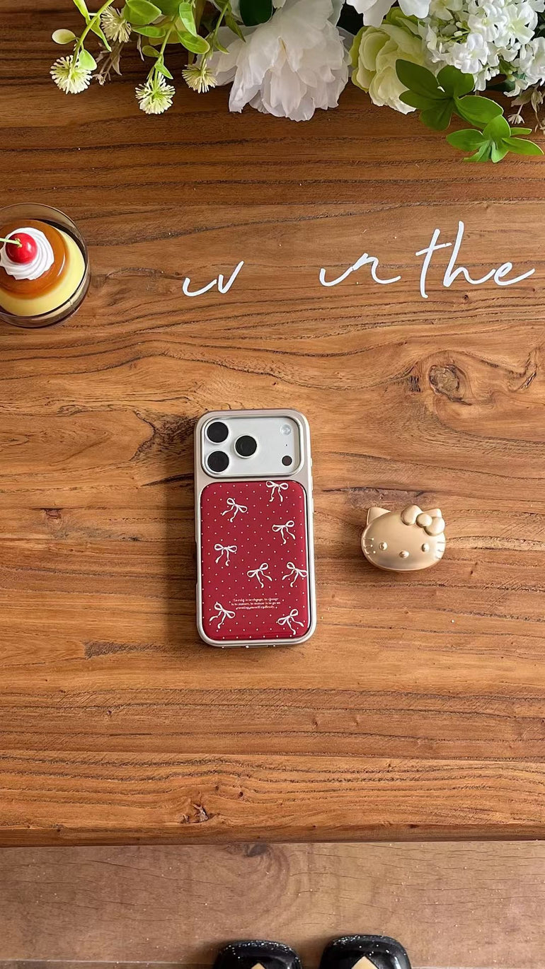 Cute Kitty Matte iPhone Case with Cat Phone Holder – Aesthetic Protective Cover - Kalakaar Indiaa