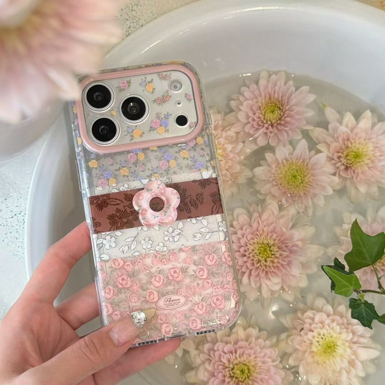 Cute Floral Transparent iPhone Case – Aesthetic Clear Protective Cover - Kalakaar Indiaa