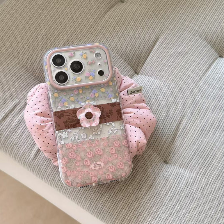 Cute Floral Transparent iPhone Case – Aesthetic Clear Protective Cover - Kalakaar Indiaa