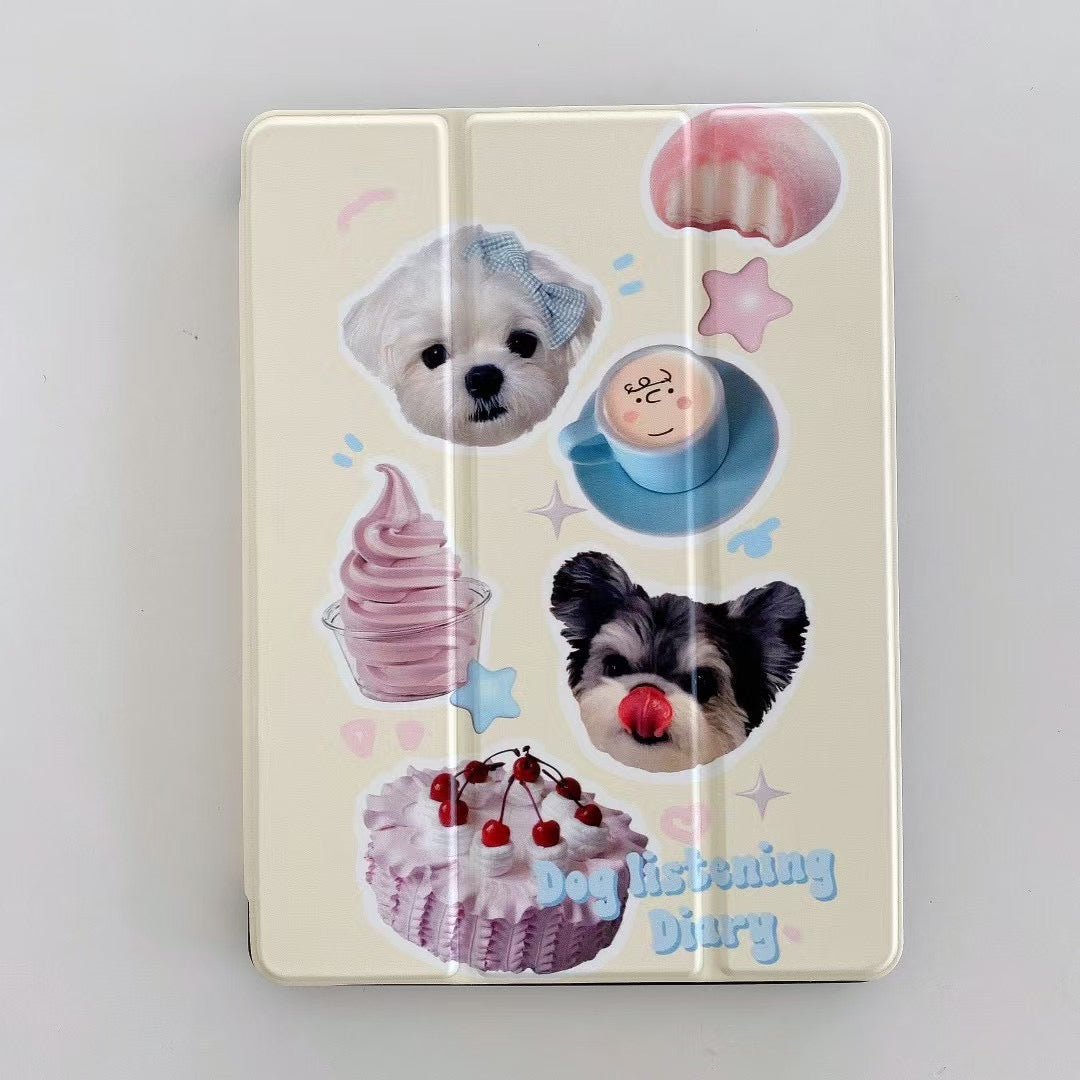 Cute Dog & Cat Dessert iPad Covers - Kalakaar Indiaa