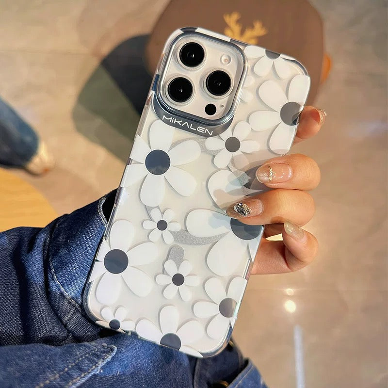 White Daisy Floral iPhone Case – 3D Matte Flower – Kalakaar Indiaa