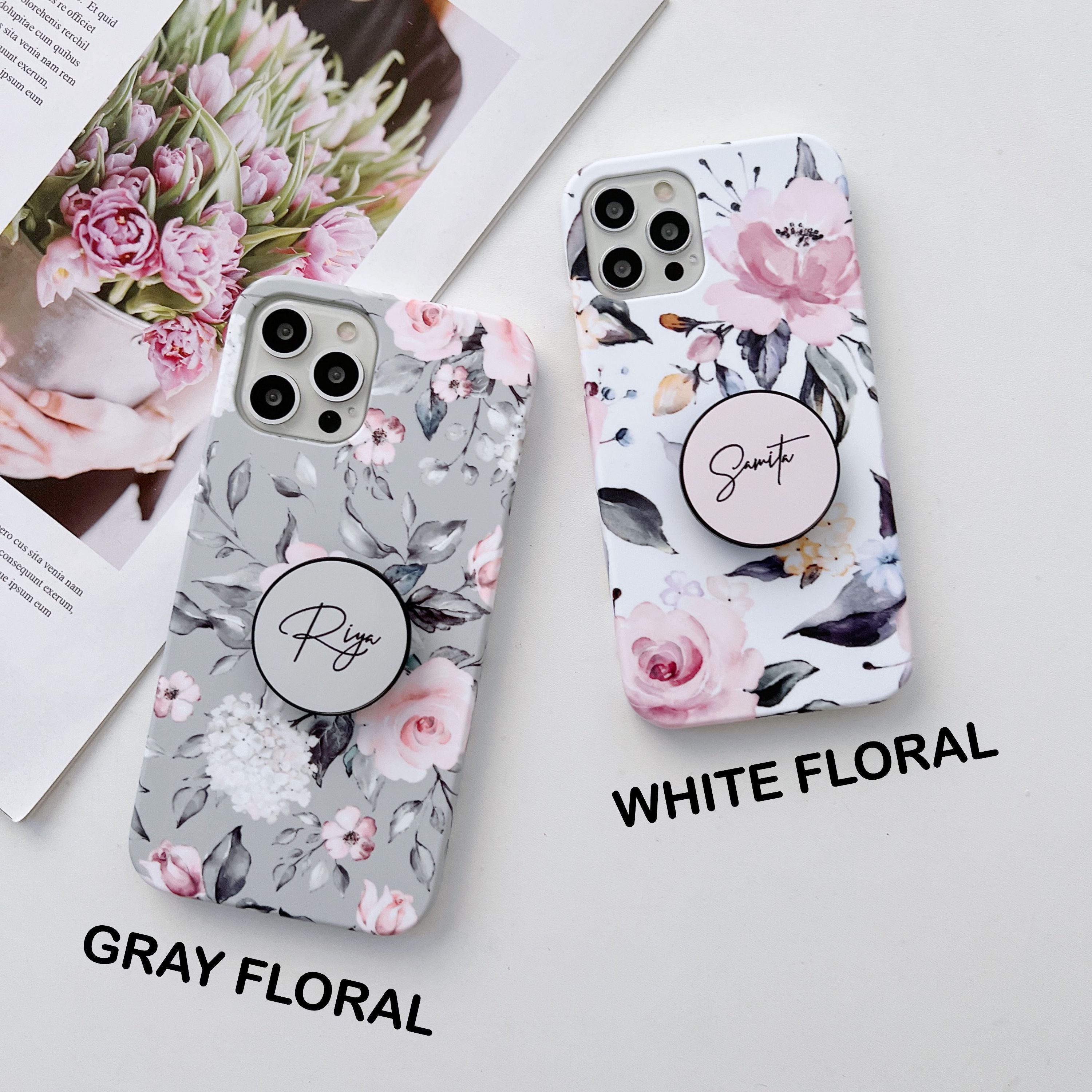 The Floral Famile Slim Case Cover With Customised Holder - Kalakaar Indiaa