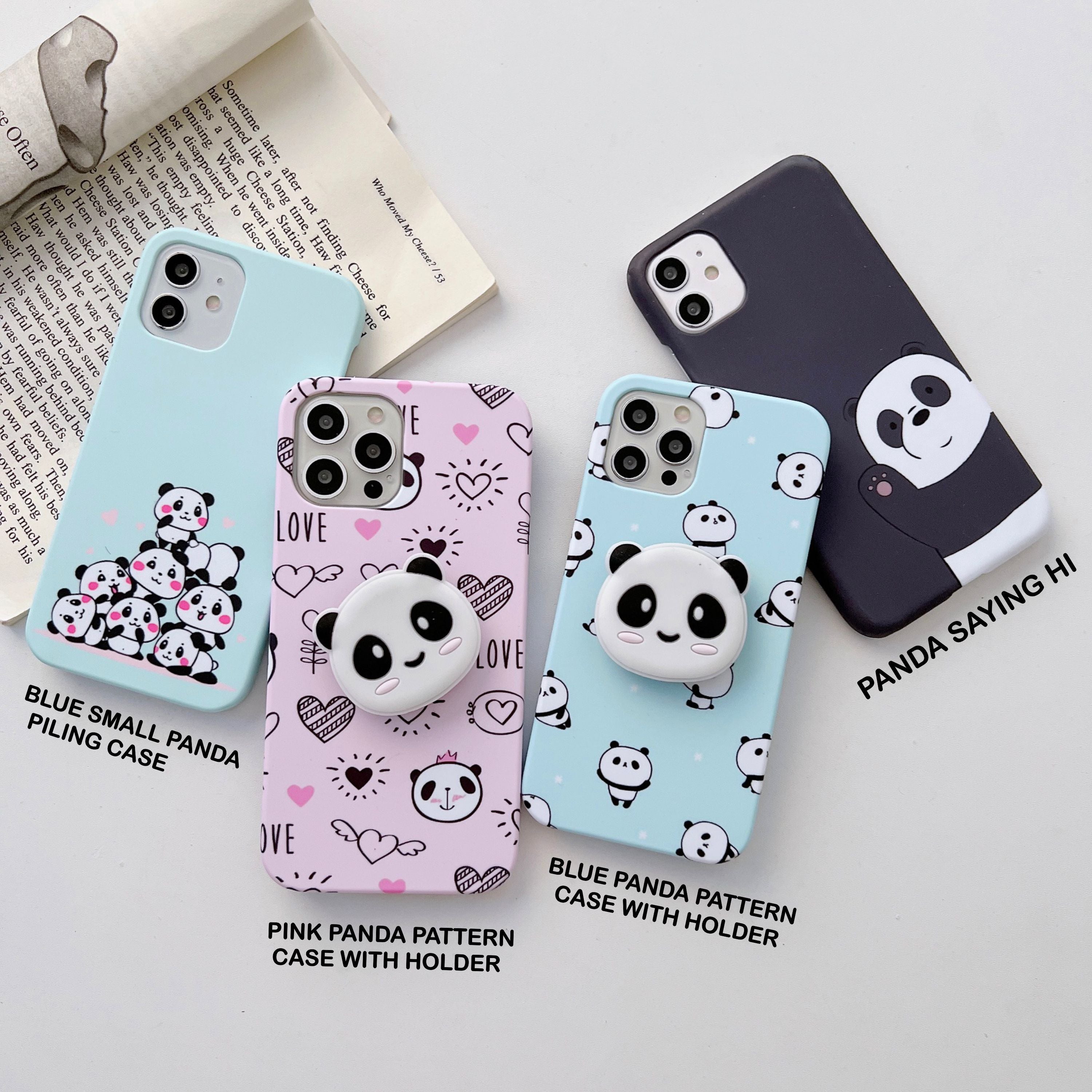 The Panda Family Slim Case Cover With Holder - Kalakaar Indiaa
