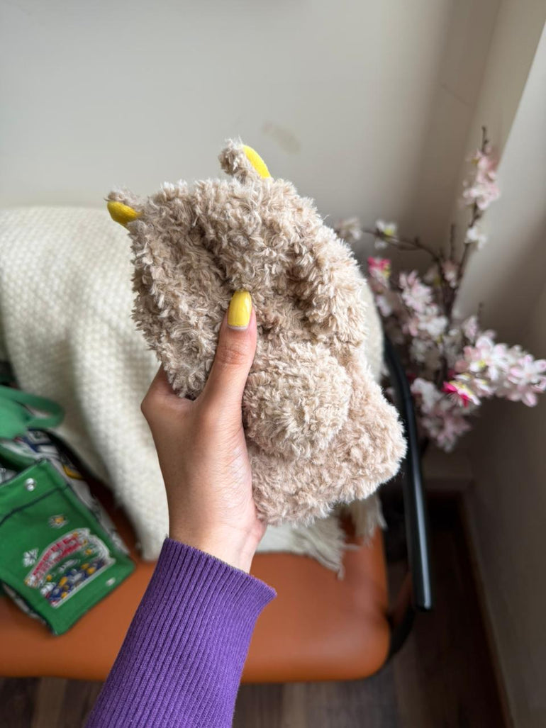 Cute Plush Teddy iPhone Case – Soft Fur Protective Cover - Kalakaar Indiaa