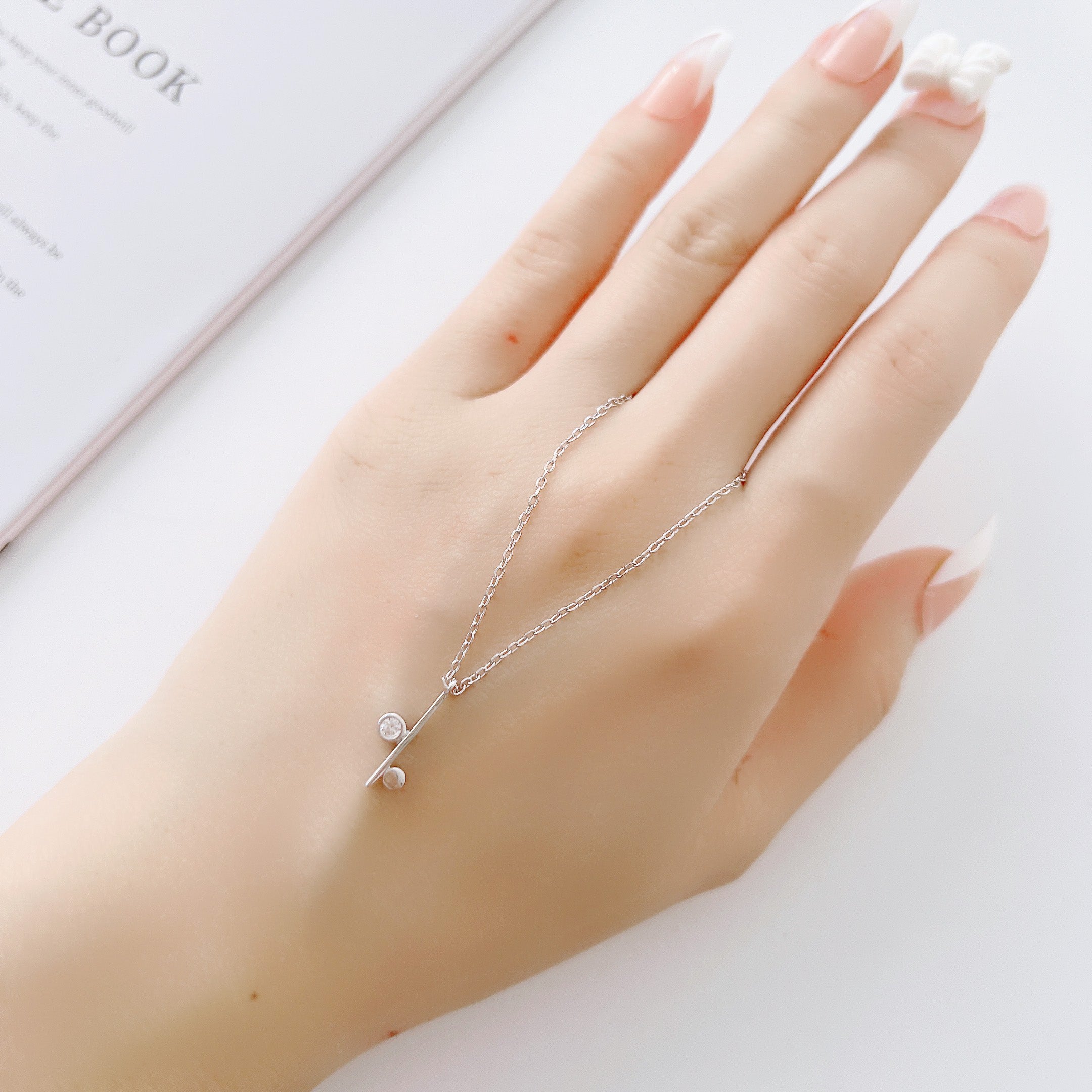 Diamond Charm Finger Chain Bracelet | W. Salamoon & Sons Jewellery London