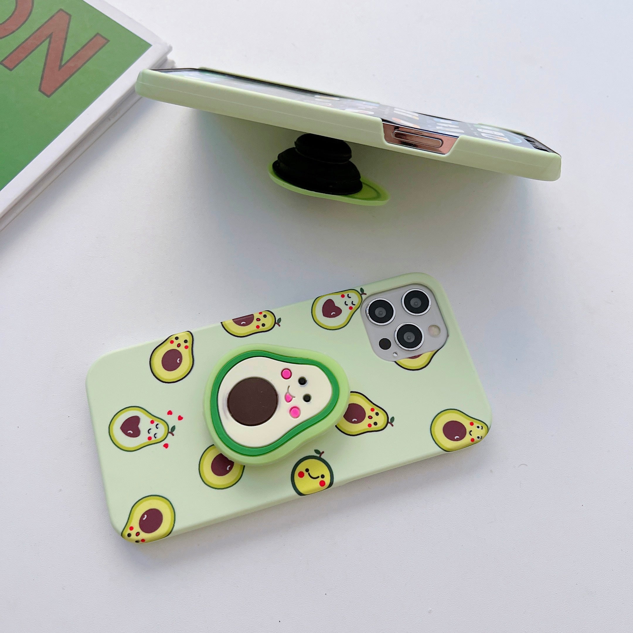 Cute Avocado Pattern Slim Case Cover With Holder Kalakaar Indiaa