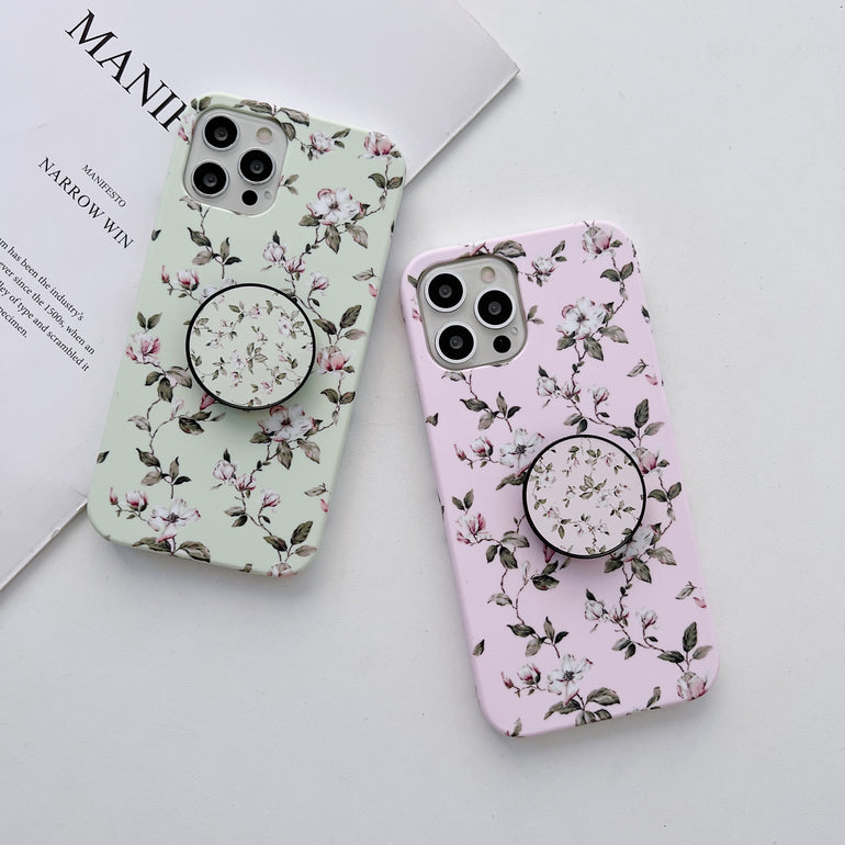 The Retro Floral Slim Case Cover With Holder - Kalakaar Indiaa