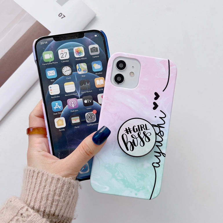 The Holographic Marble Slim Custom Case Cover With Holder - Kalakaar Indiaa
