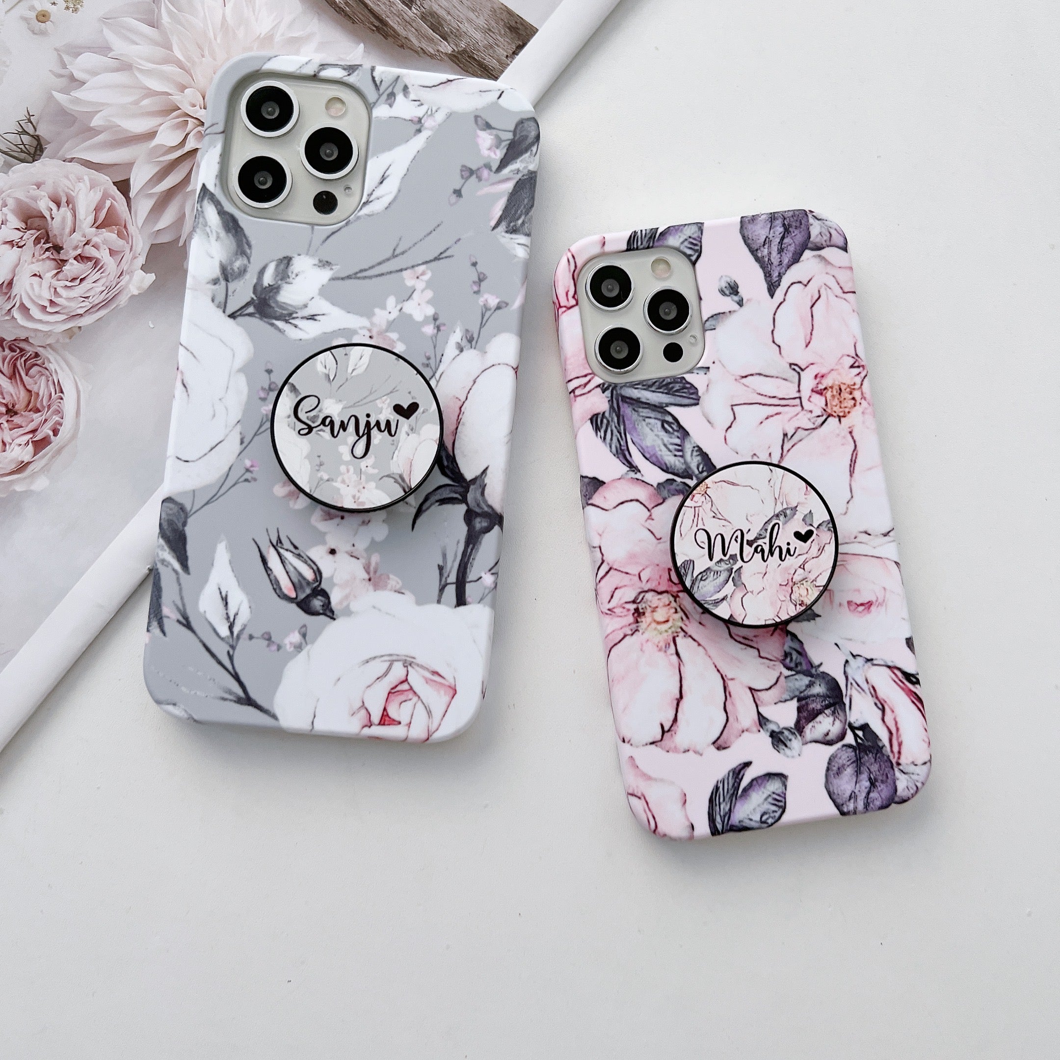 The Floral Shades Slim Case Cover With Customised Holder - Kalakaar Indiaa