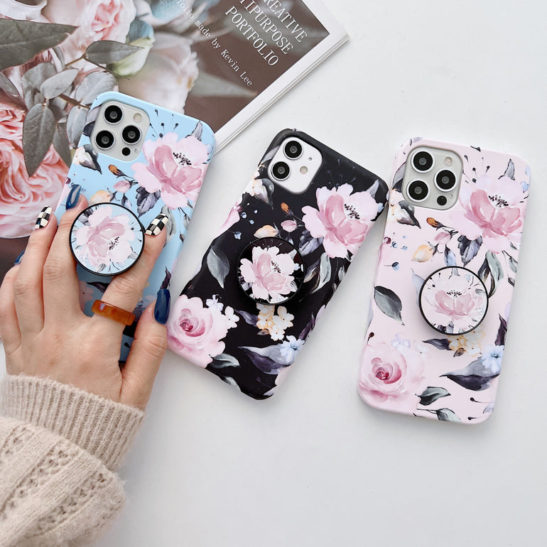 The Floral Family Slim Case Cover With Holder - Kalakaar Indiaa