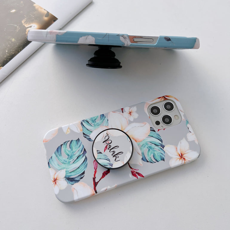 The Floral Duo Slim Case Cover With Customised Holder - Kalakaar Indiaa