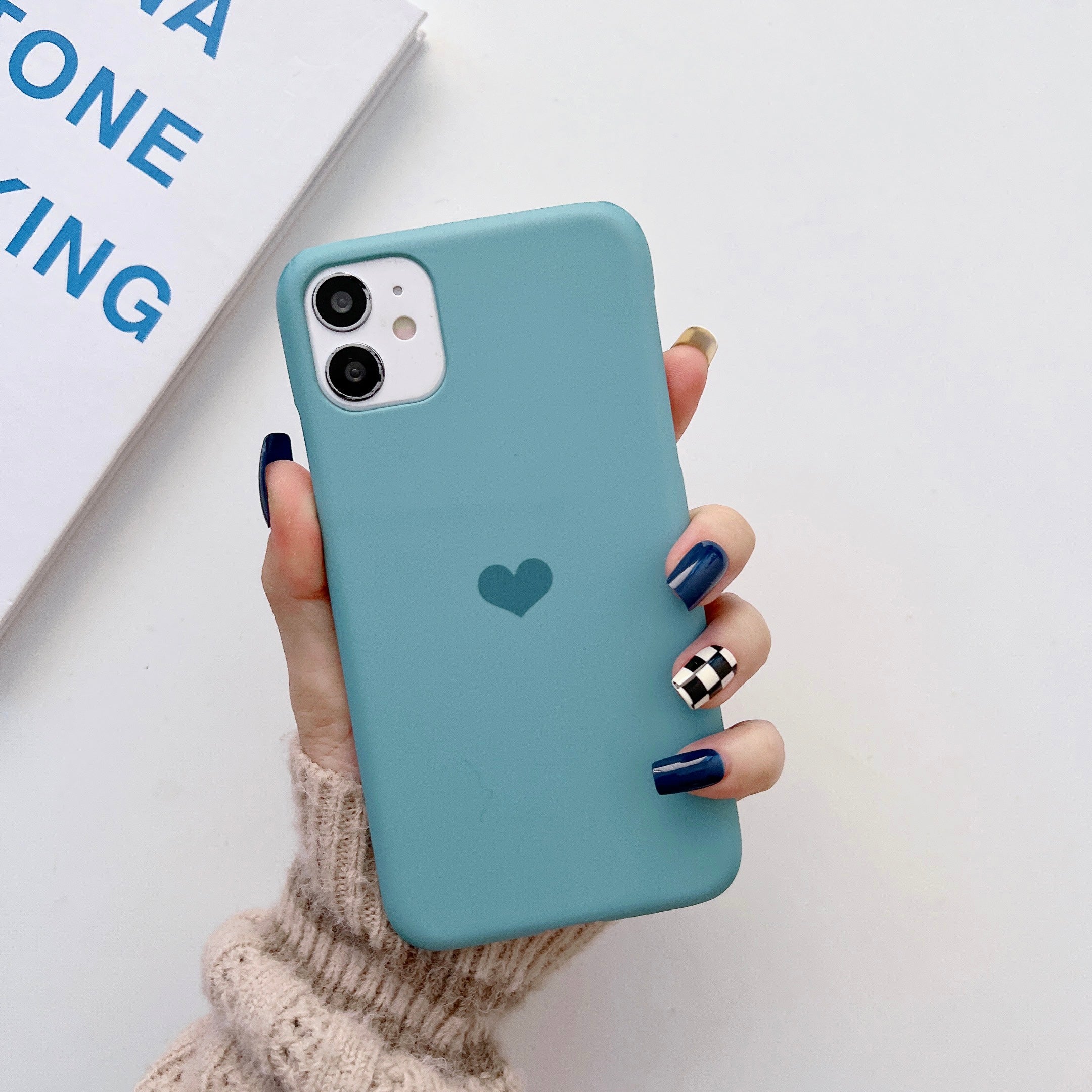 The Pastel Blue Slim Case Cover With Holder - Kalakaar Indiaa