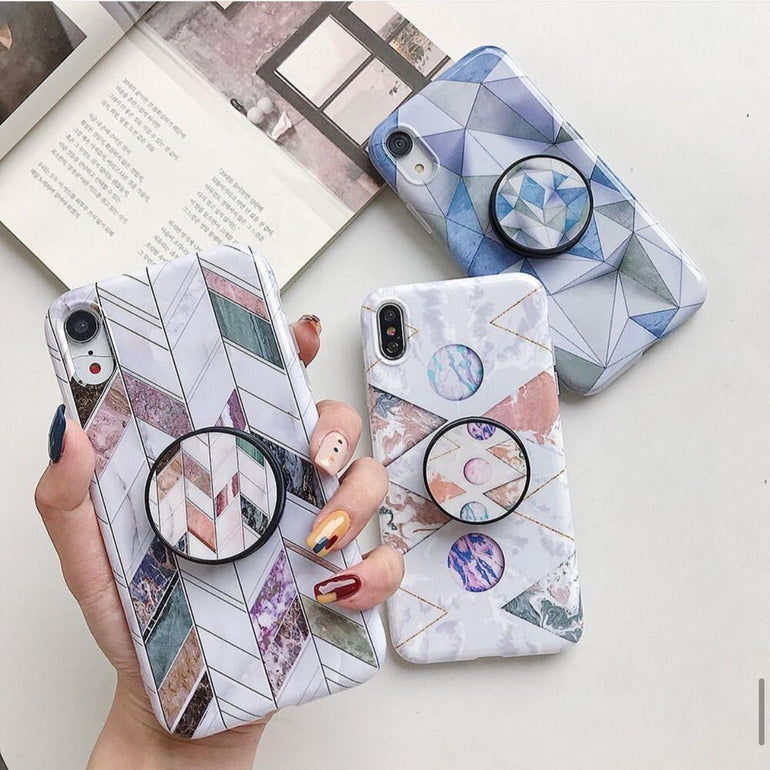 The Marble Abstract Slim Case Cover With Holder - Kalakaar Indiaa