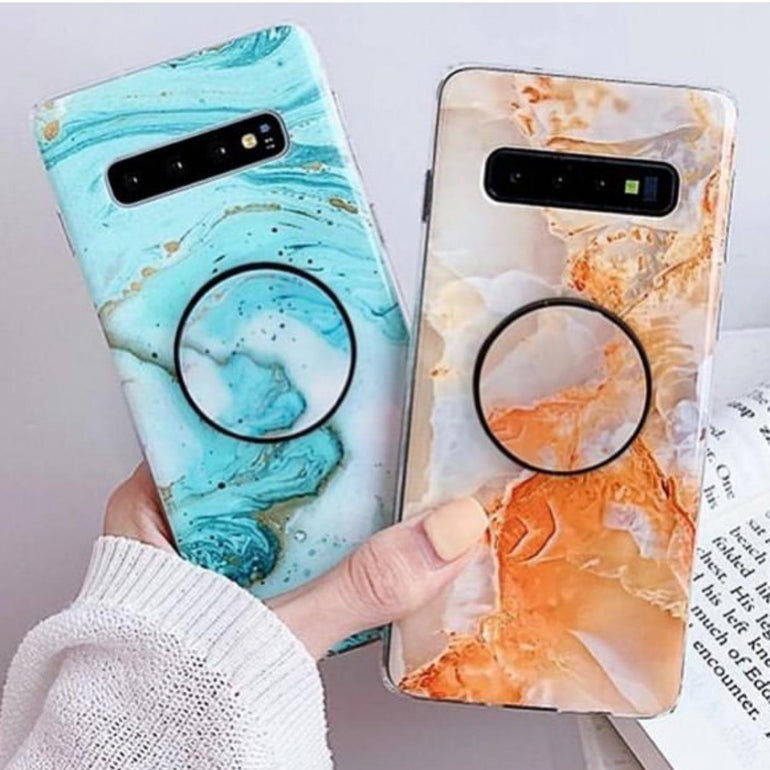 The Bright Sides Of Marble Slim Case Cover With Holder - Kalakaar Indiaa