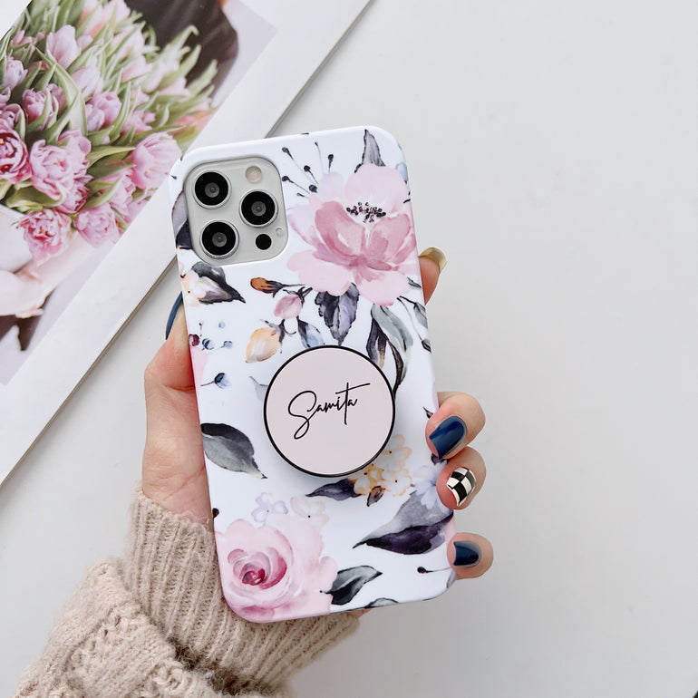 The Floral Famile Slim Case Cover With Customised Holder - Kalakaar Indiaa